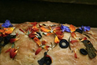 edible flower focaccia