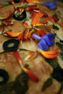 edible flower focaccia