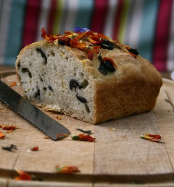 edible flower focaccia