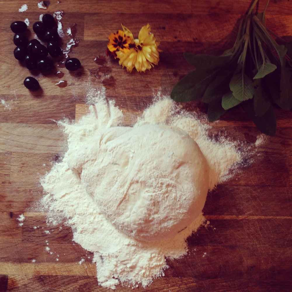 edible flower focaccia
