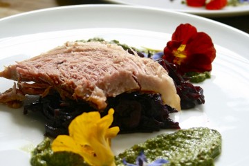 gammon cabbage and mustard sauce